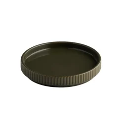 APS Assiette plate bord droit rond marron porcelaine Ø 14 cm The Grid Discount