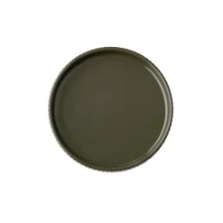 APS Assiette plate bord droit rond marron porcelaine Ø 14 cm The Grid Discount