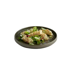 Assiette plate bord droit rond marron porcelaine Ø 23 cm The Grid - APS New