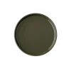 Assiette plate bord droit rond marron porcelaine Ø 16 cm The Grid - APS Outlet