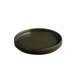 Assiette plate bord droit rond marron porcelaine Ø 16 cm The Grid - APS Outlet