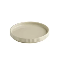 APS Assiette plate bord droit rond beige porcelaine Ø 16 cm The Grid Outlet