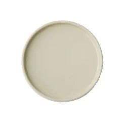 Assiette plate bord droit rond beige porcelaine Ø 14 cm The Grid - APS Hot