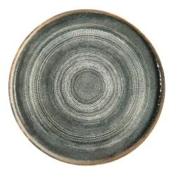 Assiette plate bord droit rond gris anthracite porcelaine Ø 27 cm Terra - PRO.MUNDI Clearance