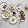 PRO.MUNDI Assiette plate bord droit rond beige porcelaine Ø 25 cm Lunéa Discount