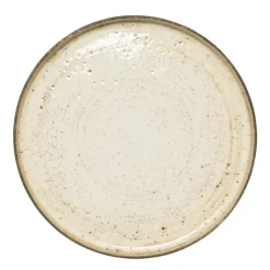PRO.MUNDI Assiette plate bord droit rond beige porcelaine Ø 25 cm Lunéa Discount