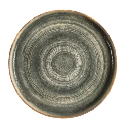 PRO.MUNDI Assiette plate bord droit rond gris anthracite porcelaine Ø 20 cm Terra Best