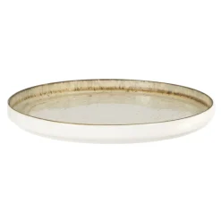 PRO.MUNDI Assiette plate bord droit rond beige porcelaine Ø 27 cm Lunéa Best