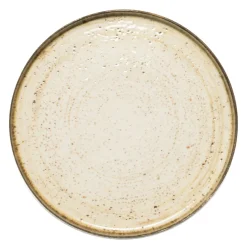 PRO.MUNDI Assiette plate bord droit rond beige porcelaine Ø 27 cm Lunéa Best