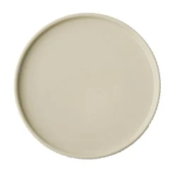 Assiette plate bord droit rond beige porcelaine Ø 20 cm The Grid - APS Clearance