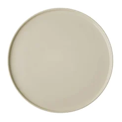Assiette plate bord droit rond beige porcelaine Ø 32 cm The Grid - APS