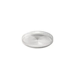 Assiette plate bord droit rond transparent verre Ø 16 cm The Grid - APS Outlet