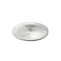 Assiette plate bord droit rond transparent verre Ø 23 cm The Grid - APS Clearance