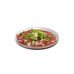 Assiette plate bord droit rond transparent verre Ø 23 cm The Grid - APS Clearance