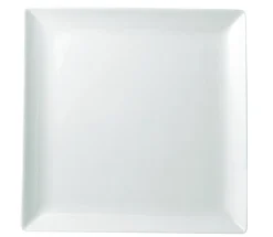 Assiette plate carré blanc porcelaine vitrifiée 25x25 cm Edina - PRO.MUNDI Clearance