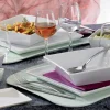 PRO.MUNDI Assiette plate carré blanc porcelaine vitrifiée 13x13 cm Edina