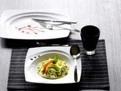 Assiette plate carré blanc porcelaine 23x23 cm Celebration - Aucune Sale
