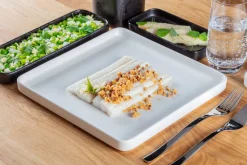 Assiette plate carré blanc porcelaine 8x8 cm Fractal - RAK Online