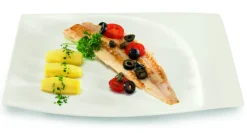 Assiette plate carré ivoire porcelaine vitrifiée 20,1x18,4 cm Mazza - RAK Discount