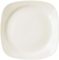 Assiette plate carré ivoire porcelaine vitrifiée 19x19 cm Ska - RAK Online