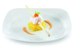 RAK Assiette plate carré ivoire porcelaine vitrifiée 24x24 cm Ska New