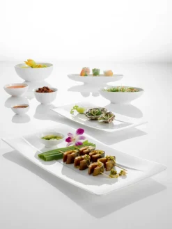 VILLEROY & BOCH Assiette plate carré ivoire porcelaine bone china 27x27 cm Modern Grace Discount