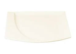 Assiette plate carré ivoire porcelaine vitrifiée 32,2x29,1 cm Mazza - RAK Clearance