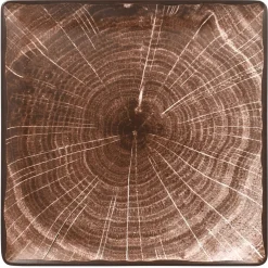 Assiette plate carré marron porcelaine vitrifiée 30,5x30,5 cm Woodart - RAK Discount