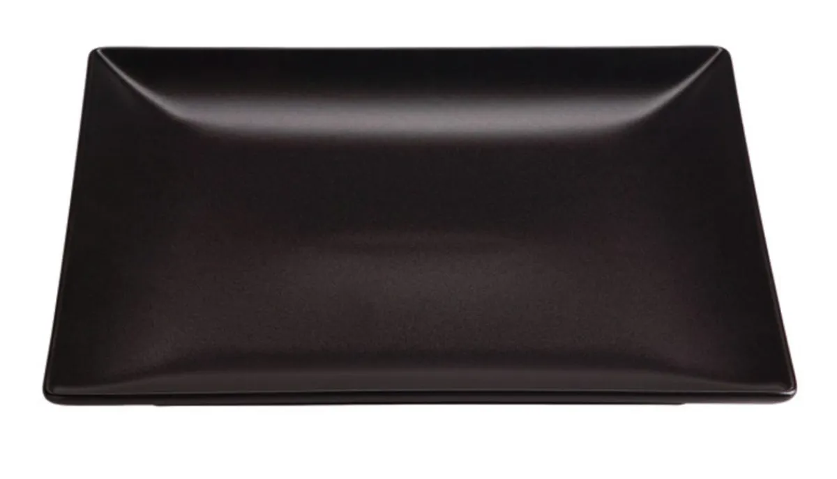 Assiette plate carré noir grès émaillé 26x26 cm Bazik Noir - Aucune Best