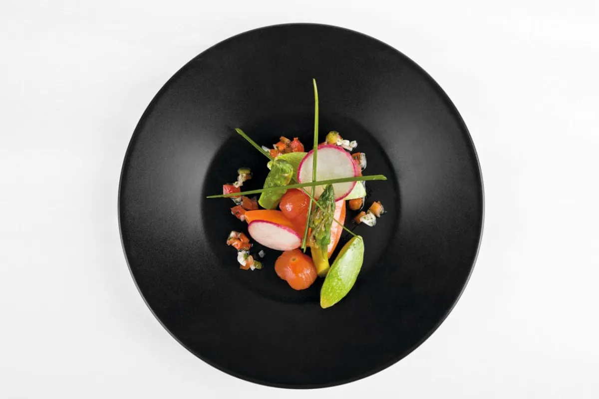 Assiette plate carré noir grès émaillé 26x26 cm Bazik Noir - Aucune Best