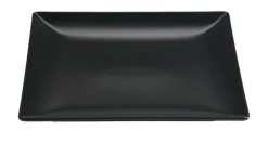 Aucune Assiette plate carré noir grès émaillé 21x21 cm Bazik Noir Outlet