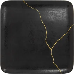 Assiette plate carré noir porcelaine 29,7x29,7 cm Kintzoo - RAK Clearance