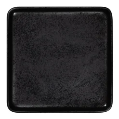 RAK Assiette plate carré noir porcelaine 16x16 cm Fractal Hot
