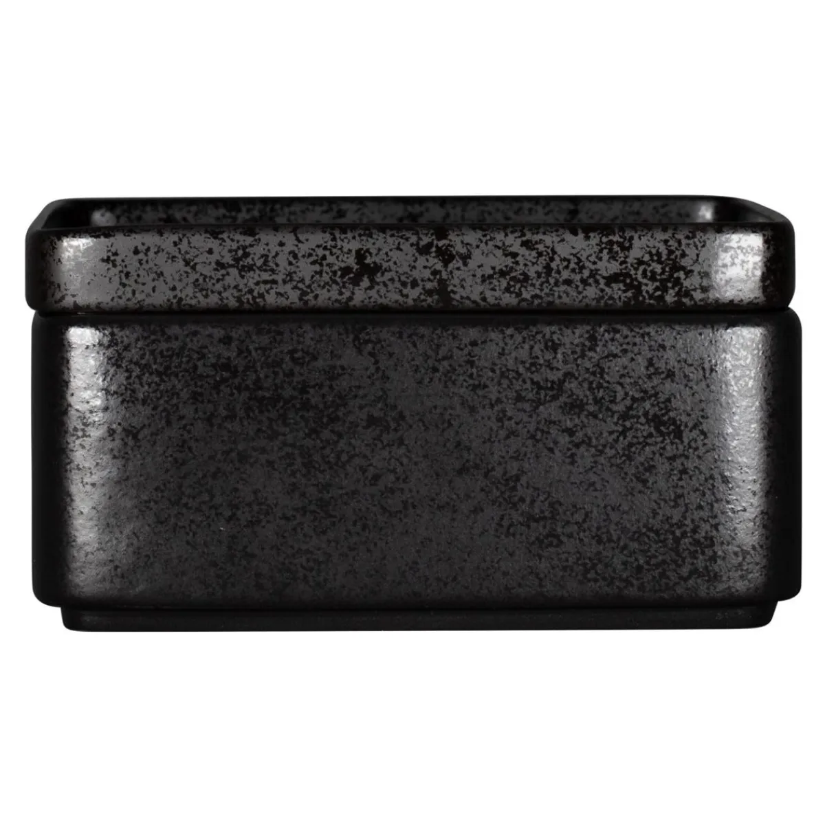 RAK Assiette plate carré noir porcelaine 16x16 cm Fractal Hot