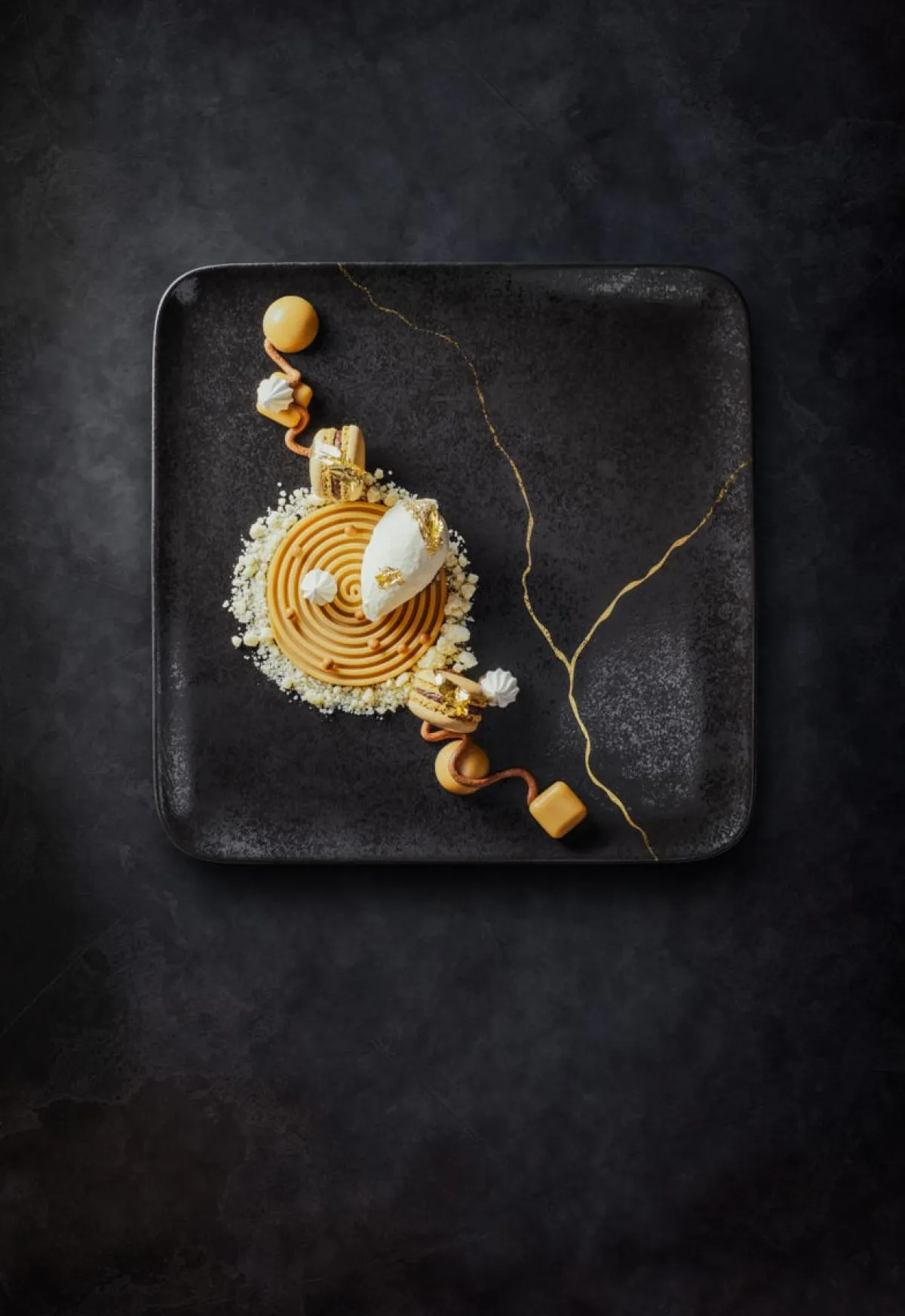RAK Assiette plate carré noir porcelaine 27x27 cm Kintzoo Clearance