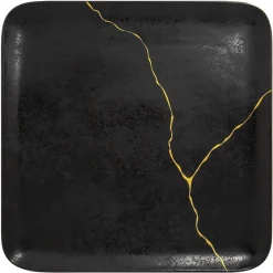 RAK Assiette plate carré noir porcelaine 27x27 cm Kintzoo Clearance