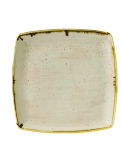 CHURCHILL Assiette plate carré Nutmeg Cream porcelaine vitrifiée 26x26 cm Stonecast Nutmeg Discount