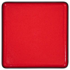 RAK Assiette plate carré rouge porcelaine 24x24 cm Fractal Outlet