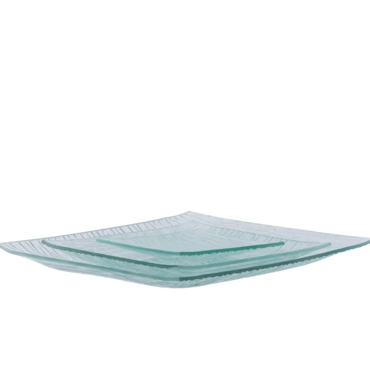 PRO.MUNDI Assiette plate carré transparent verre 19,5x19,5 cm Veloutee New