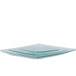Assiette plate carré transparent verre 12,8x12,8 cm Veloutee - PRO.MUNDI
