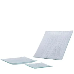 Assiette plate carré transparent verre 12,8x12,8 cm Veloutee - PRO.MUNDI