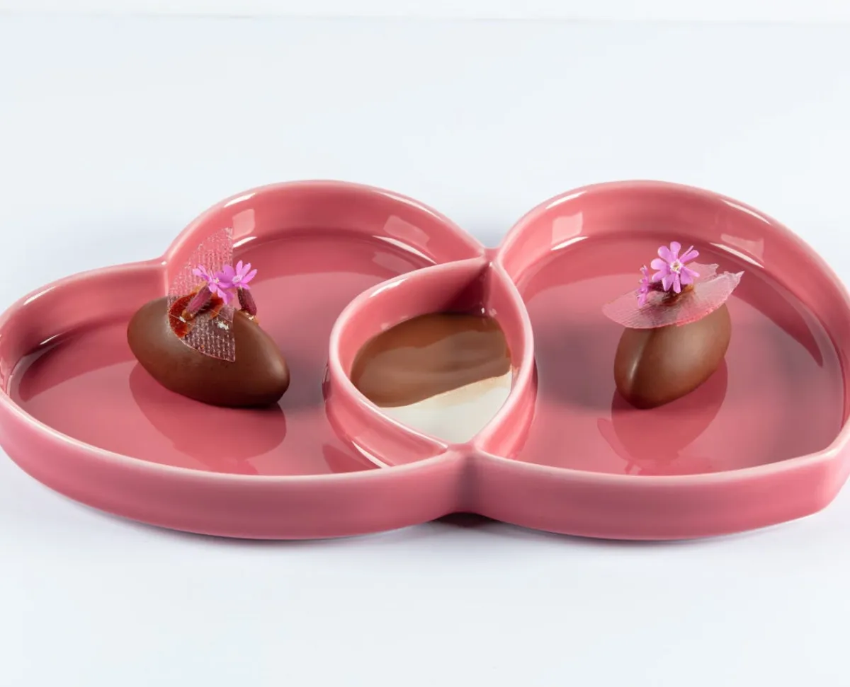 Assiette plate double rose porcelaine 29x26,4 cm Cliché - RAK Hot