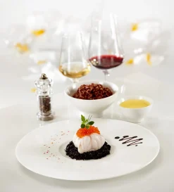 Assiette plate gourmet rond ivoire porcelaine vitrifiée Fine Dine - RAK Hot