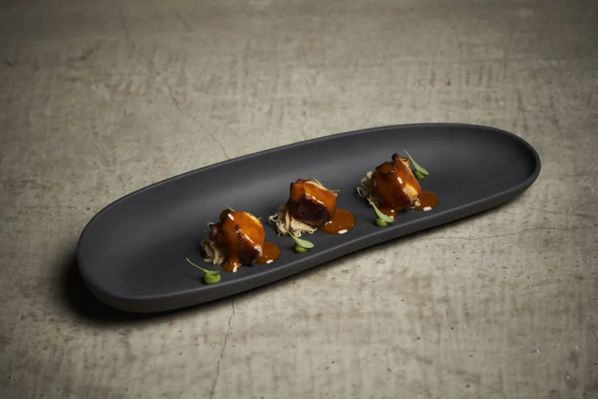 Assiette plate noir porcelaine 23x20 cm Yayoi - COOKPLAY Best