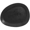 RAK Assiette plate noir porcelaine vitrifiée 26,8x21,5 cm Shaped New