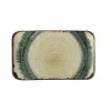 Assiette plate organique rectangulaire Linen porcelaine vitrifiée 27x16 cm Flare - DUDSON Outlet