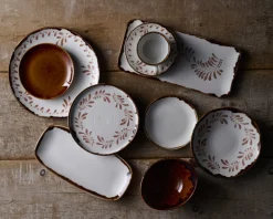 Assiette plate organique terracotta porcelaine vitrifiée Ø 23 cm Harvest Mediterranean - DUDSON Clearance