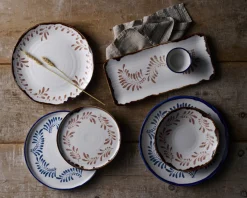 Assiette plate organique terracotta porcelaine vitrifiée Ø 23 cm Harvest Mediterranean - DUDSON Clearance