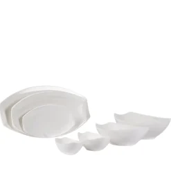 PRO.MUNDI Assiette plate ovale blanc porcelaine 31x18 cm Matcha Sale