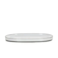 REVOL Assiette plate ovale blanc porcelaine culinaire 35,5x21,8 cm  Caractère Discount